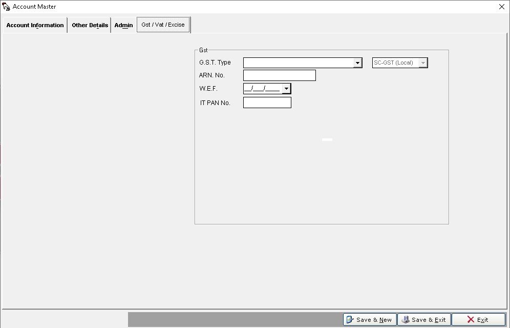 Account Master Create