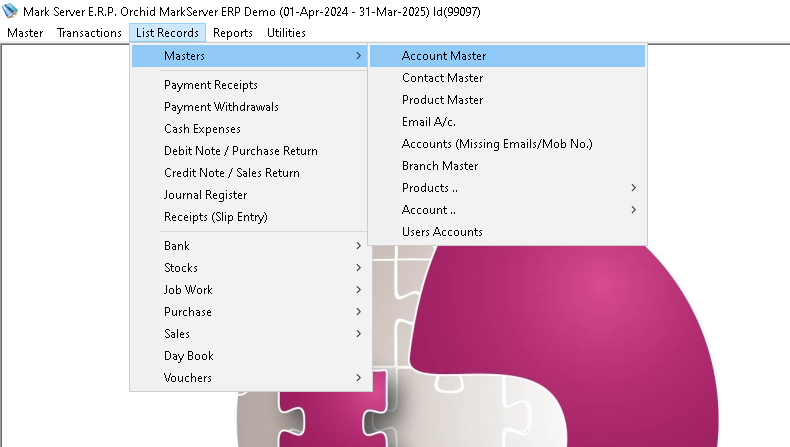 Account Master Edit
